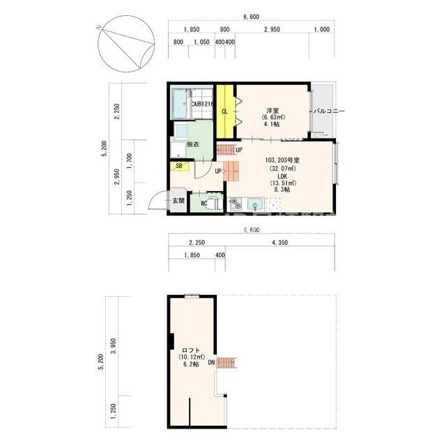 大阪市西淀川区姫里１丁目のアパートの間取り