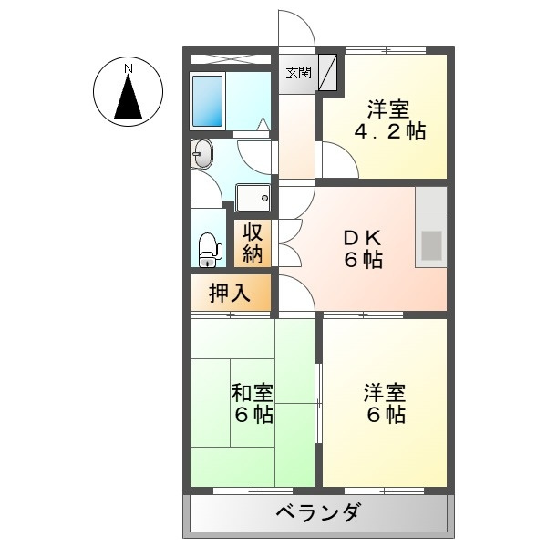 エクセレンス東野Ⅱ番館の間取り