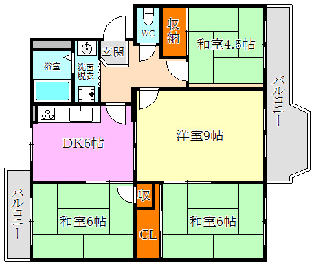 名谷25団地102号棟の間取り