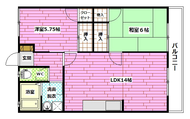 セジュールＮＡＫＡＭＵＲＡの間取り