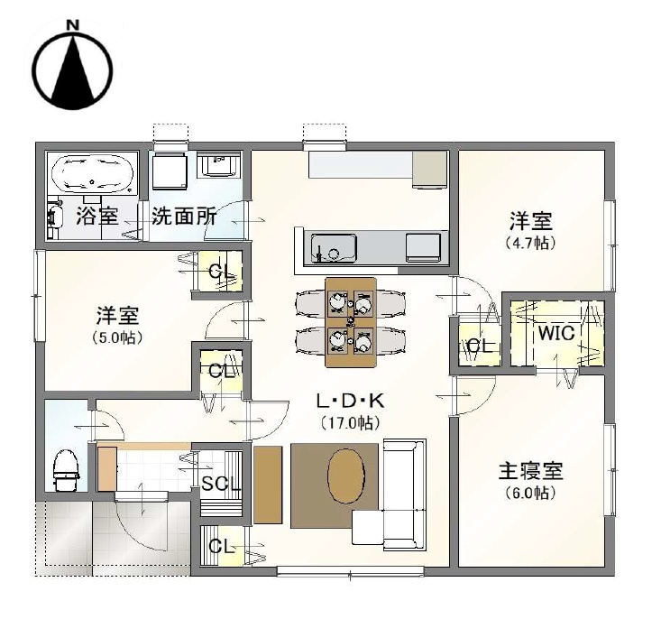姫路市北原　新築の間取り|3LDKです。