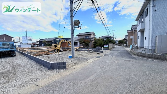 【Livele Garden】　古河市三杉町の前面道路含む現地写真|建築の進捗に応じて見学も可能です。現地で暮らしのイメージを膨らませてください。