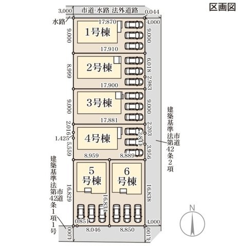 南区野口1丁目の区画図