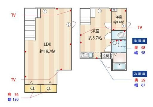 Ｃｉｏｎ　Ｏｈａｎａｊａｙａの間取り|間取りです。