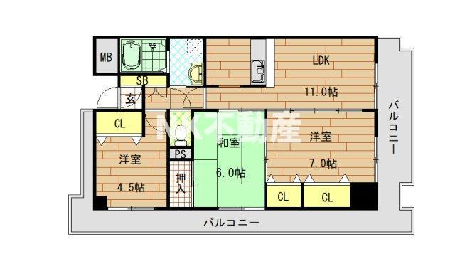 【間取り】 | アンソレイエ（吉田賃貸） | 間取りです