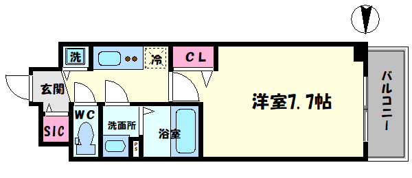 プレサンス谷町七丁目Ⅱの間取り|プレサンス谷町七丁目II　間取り