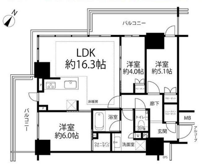 【間取り】 | ルフォンザ・タワー大塚