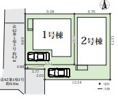 茅ヶ崎市室田3丁目　新築戸建　1号棟の区画図
