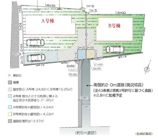 【横浜市旭区さちが丘170-2全2棟新築戸建て】★仲介手数料無料★（さちが丘小学校・万騎が原中学校）の区画図