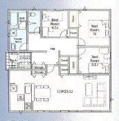 加須市北下新井 第6 全5棟 1号棟の間取り|人気の平屋　3LDKの間取りです！