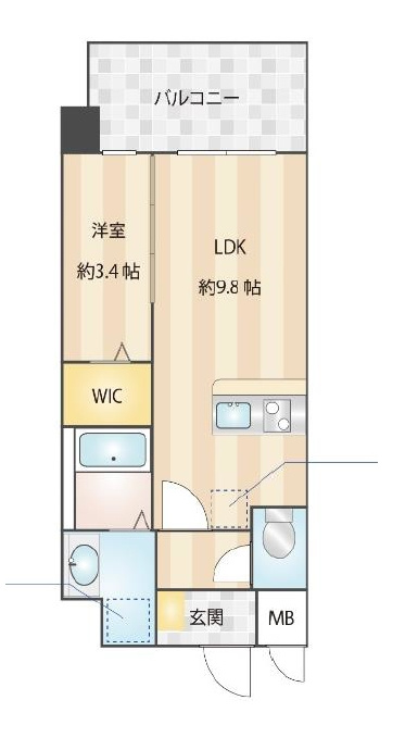 Jugame CP吉塚の間取り|使いやすい間取りです。