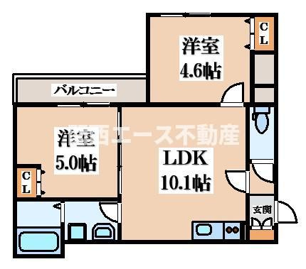 【間取り】 | セレニティ小若江B棟