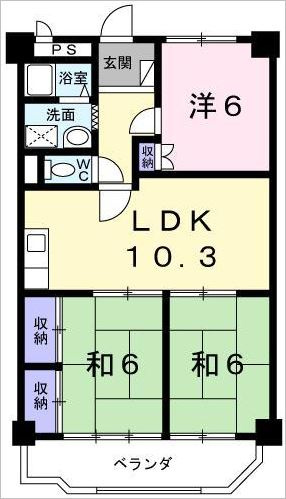 第二コーポ学苑の間取り
