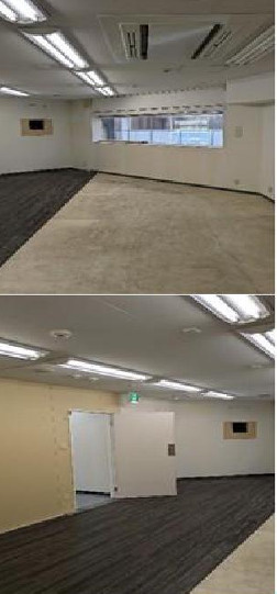 大阪市中央区心斎橋筋１丁目の店舗事務所の内装|明るい色調の室内です