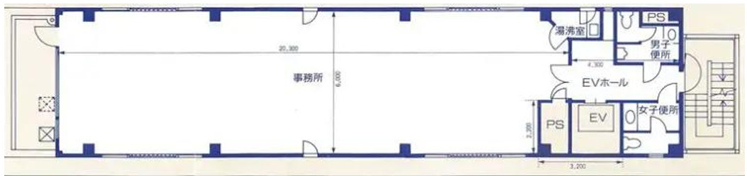 大阪市中央区北久宝寺町３丁目の事務所の間取り