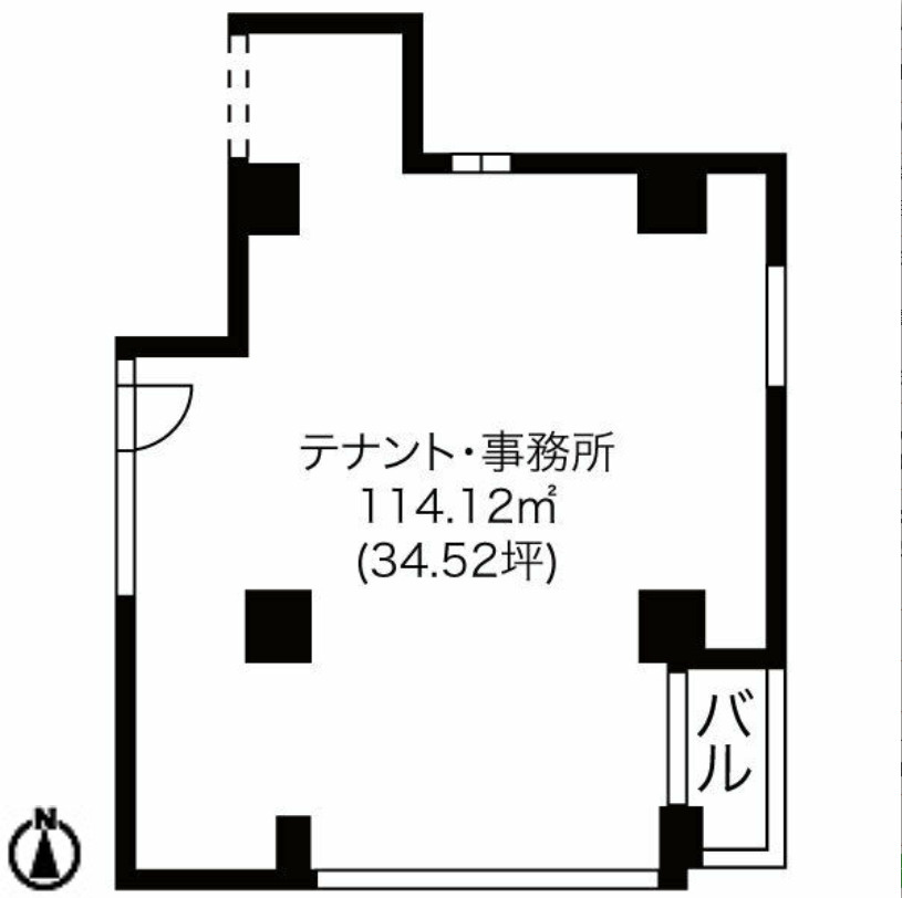 大阪市中央区南船場４丁目の店舗事務所の間取り