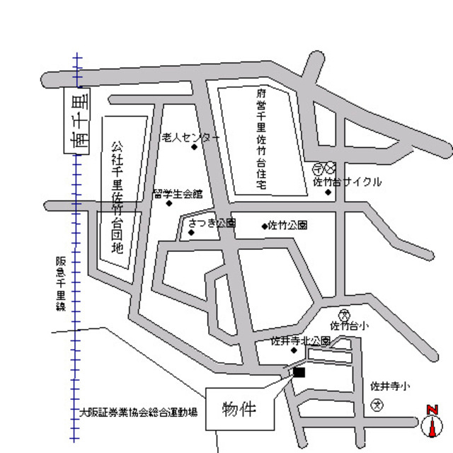 サンスーシ南千里の地図