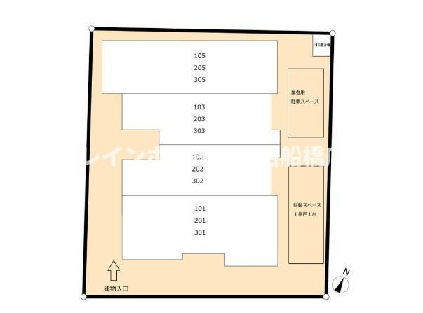 ミリアビタ習志野駅前の区画図