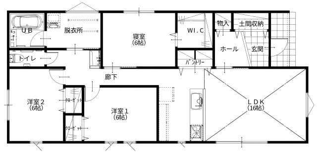 米子市新開6丁目　新築戸建の間取り