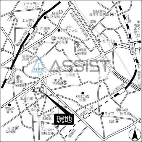 コスモリード目黒学芸大学イーストの地図