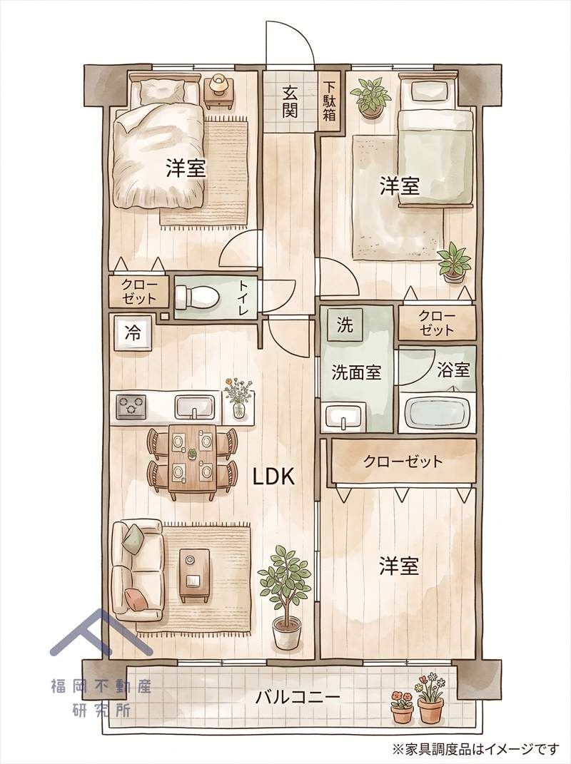 アンピール板付南の間取り