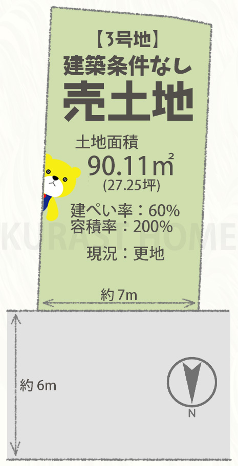 長岡京市調子1丁目　建築条件付き土地
