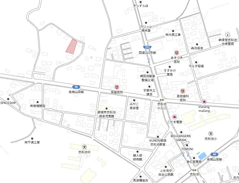 都城市上水流町の売地の土地図