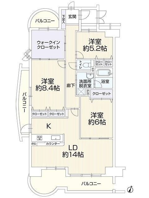 リフォーム　中古マンション　レインボー木曽川壱番館　平成9年築の間取り
