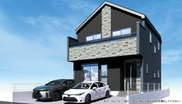 大和市南林間6期1棟の外観パース|【建物外観パース】モデルハウス即日ご案内できます！