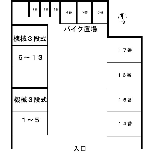 西宮アネックスの駐車場|駐車場区画