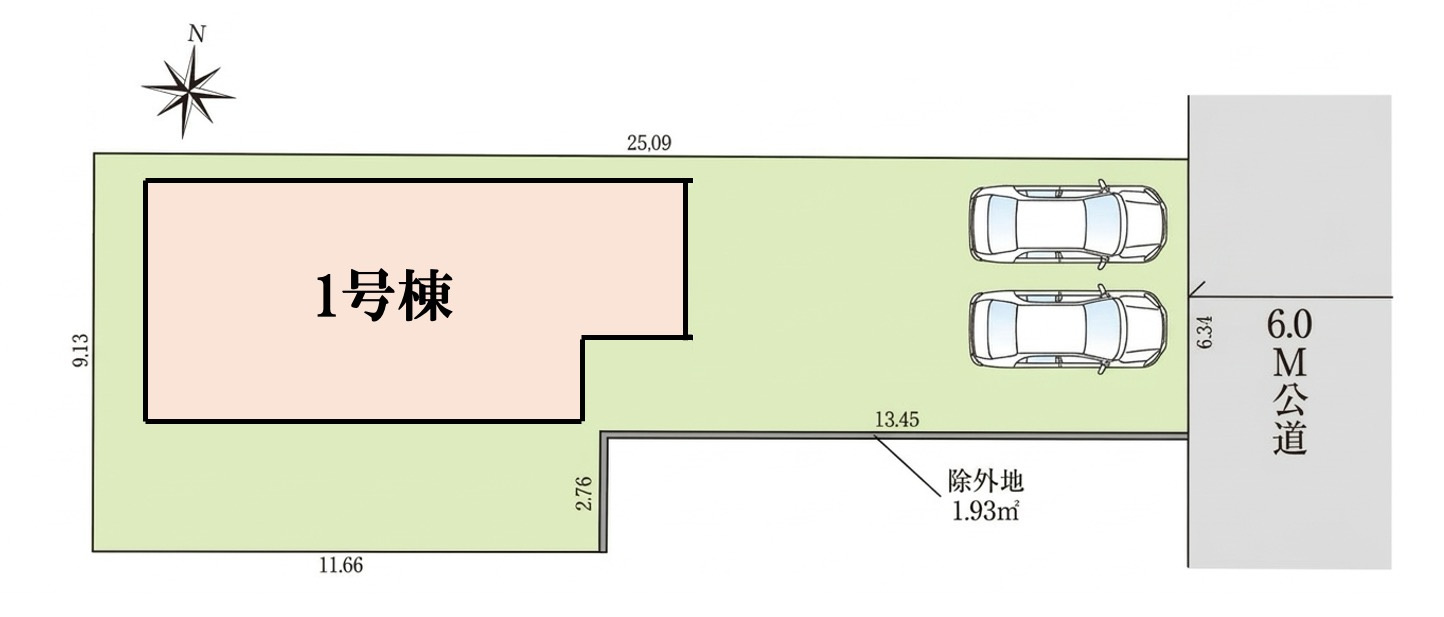 [新築住宅] 鴻巣市新宿 全1棟の区画図