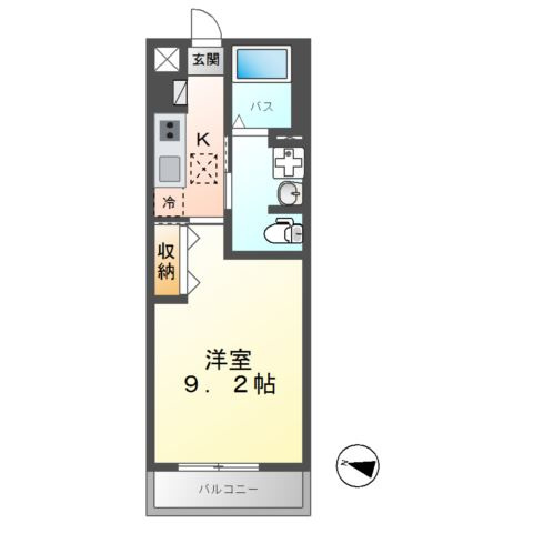 Ｃｅｕ　Ａｚｕｌ（セウ　アジュール）の間取り|1Kです　専有面積29.75㎡