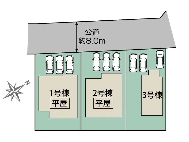 [新築住宅] 熊谷市拾六間 2期 全3棟の区画図
