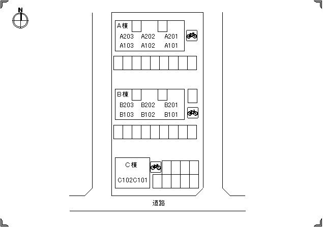 シティパル２１　B棟の区画図