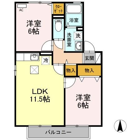 シティパル２１　B棟の間取り