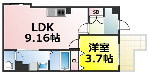 【間取り】 | mare大正 仲介手数料無料