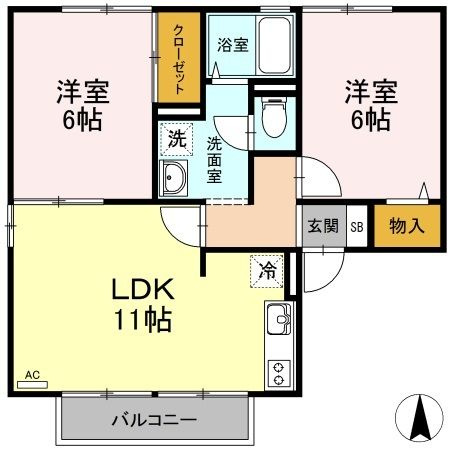 ボーンハウスこどもの森　A棟の間取り