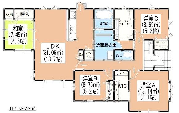 鳥栖市立石町2期の間取り|家族のコミュニケーションも増えるリビング階段です。「ただいま！」「おかえり！」が聞こえる明るい家庭♪

