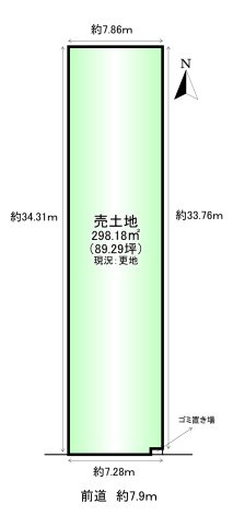 葛城市林堂の土地図|土地面積：295.18㎡