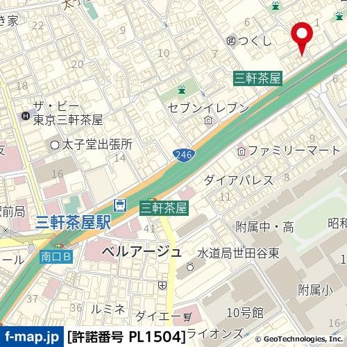 菱和パレス三軒茶屋壱番館の地図