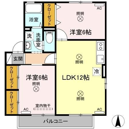 フルール高柳　B棟の間取り