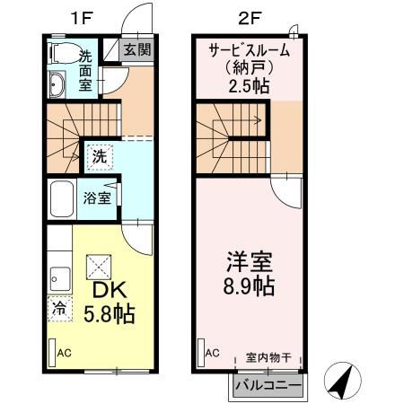 リースランド福島　A棟の間取り
