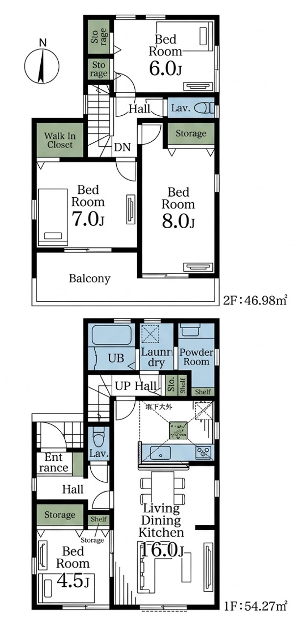 [新築住宅] 東松山市高坂 第2 全4棟の間取り