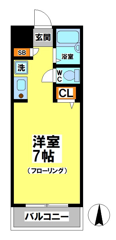 武蔵野市境２丁目の賃貸マンションの間取り