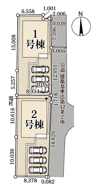 [新築住宅] 鴻巣市大間 第4 全2棟の区画図