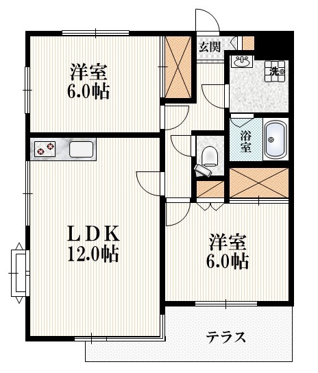 モアクレストの間取り|角部屋3面採光　