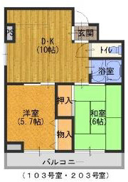 宝塚市光明町　サン光明の間取り