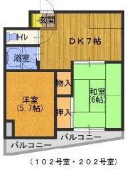 宝塚市光明町　サン光明の間取り