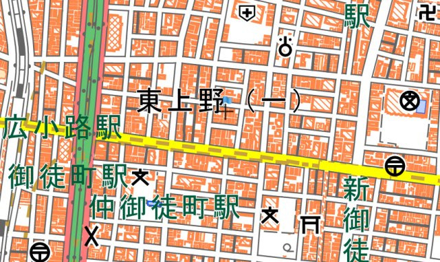 東上野　一棟ビルの地図