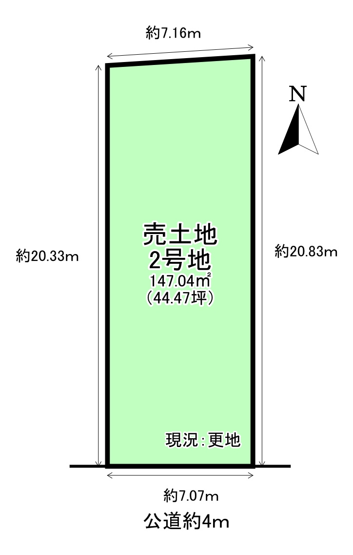 北葛城郡広陵町三吉　全2区画の区画図|土地面積：147.04㎡